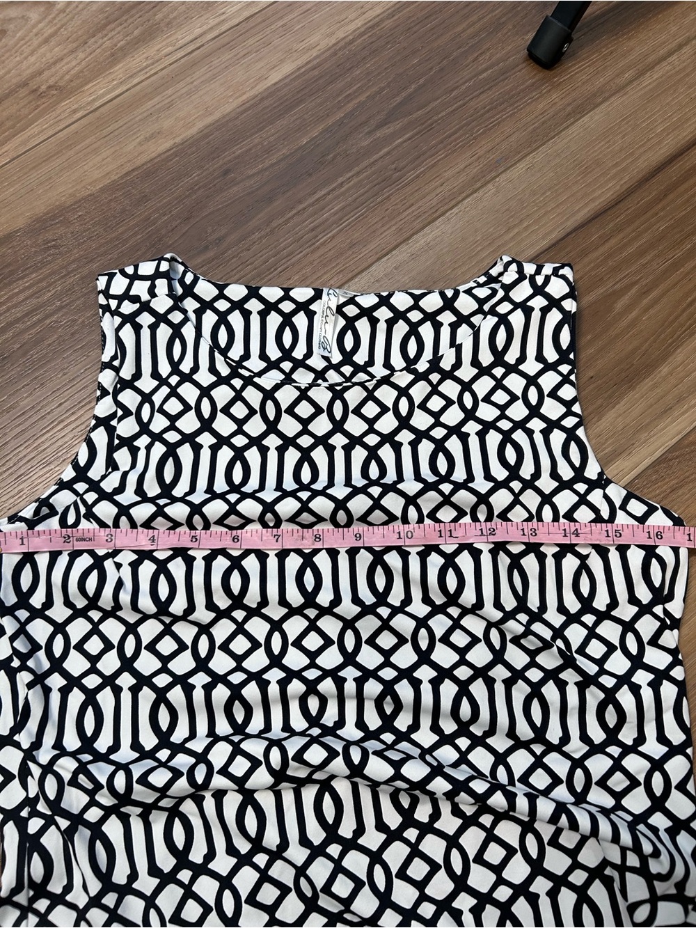 Lulu B sleeveless shift dress size small black white geometric beach tropical - Picture 6 of 7